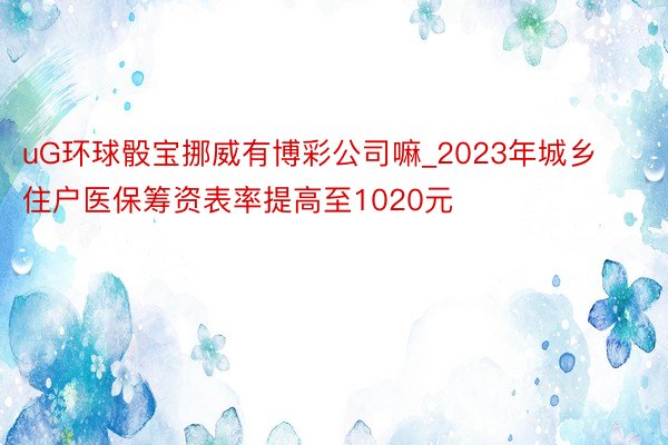 uG环球骰宝挪威有博彩公司嘛_2023年城乡住户医保筹资表率提高至1020元