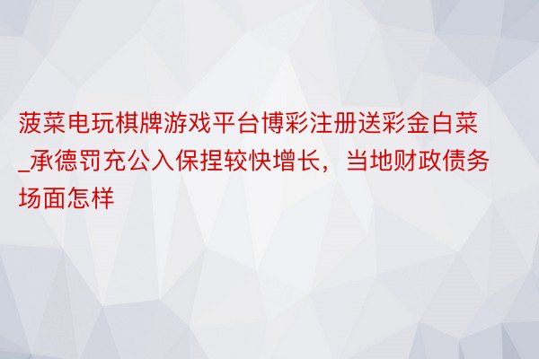 菠菜电玩棋牌游戏平台博彩注册送彩金白菜_承德罚充公入保捏较快增长，当地财政债务场面怎样